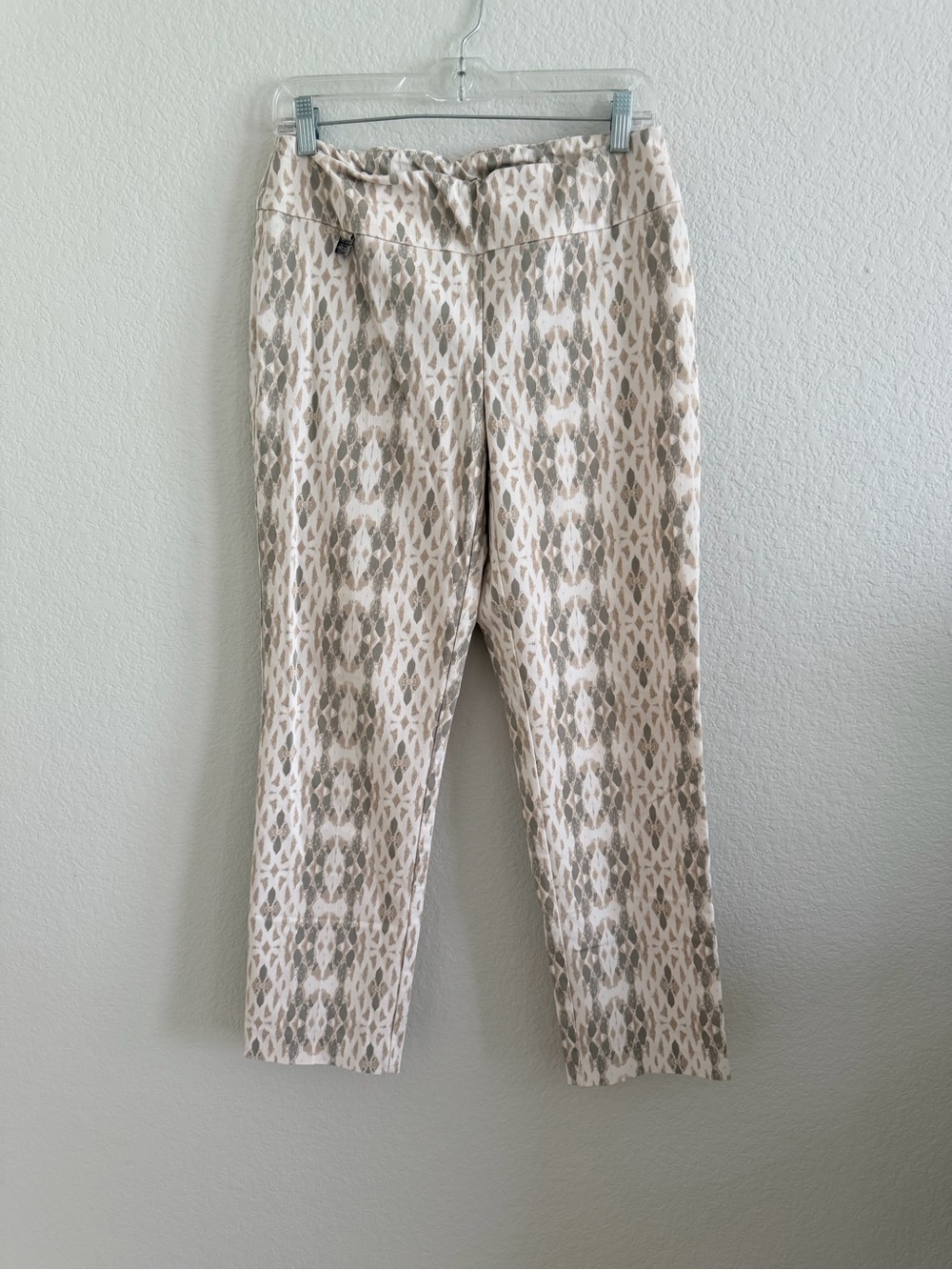 LISETTE Neutral Beige and White Patterned Pants